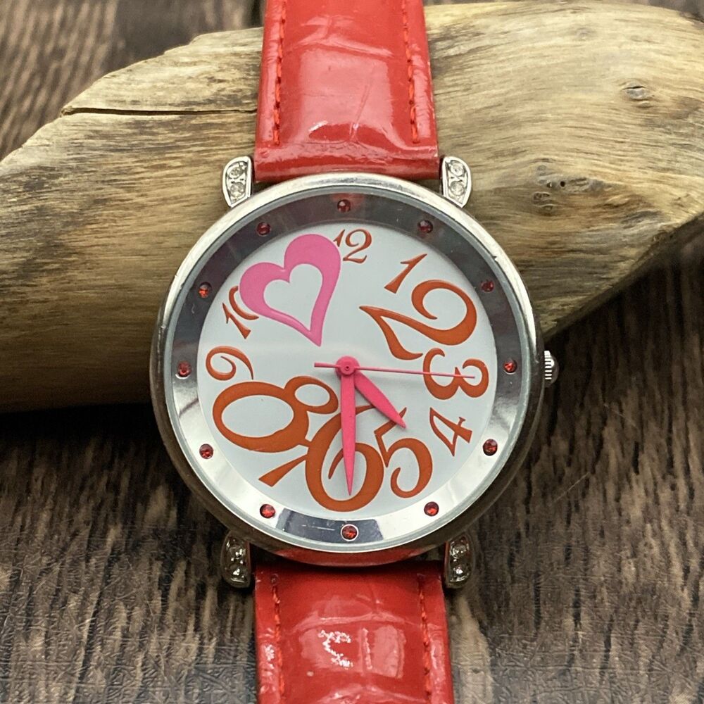 Wild Numbered Heart Ladies Red Watch Quartz Working
